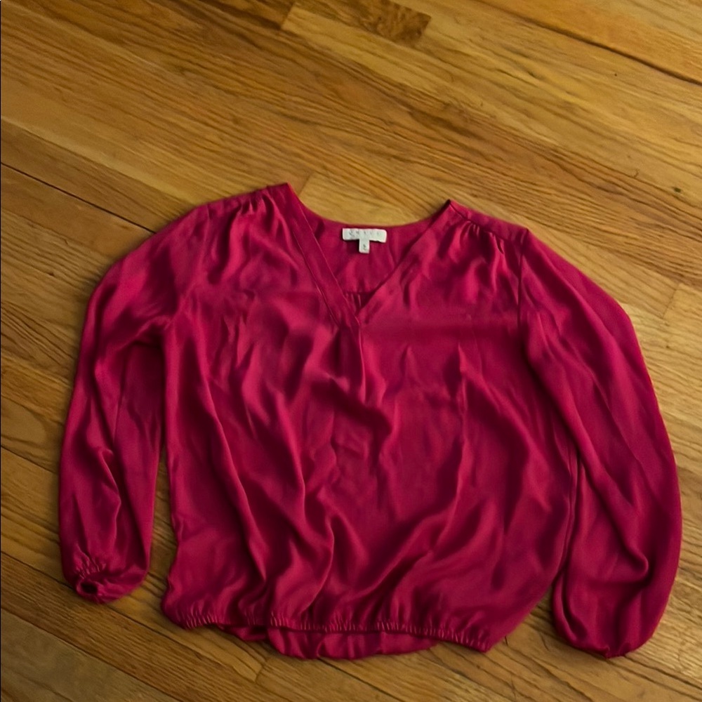 Pretty pink blouse with waist elastic size M Chaus - Picture 2 of 2